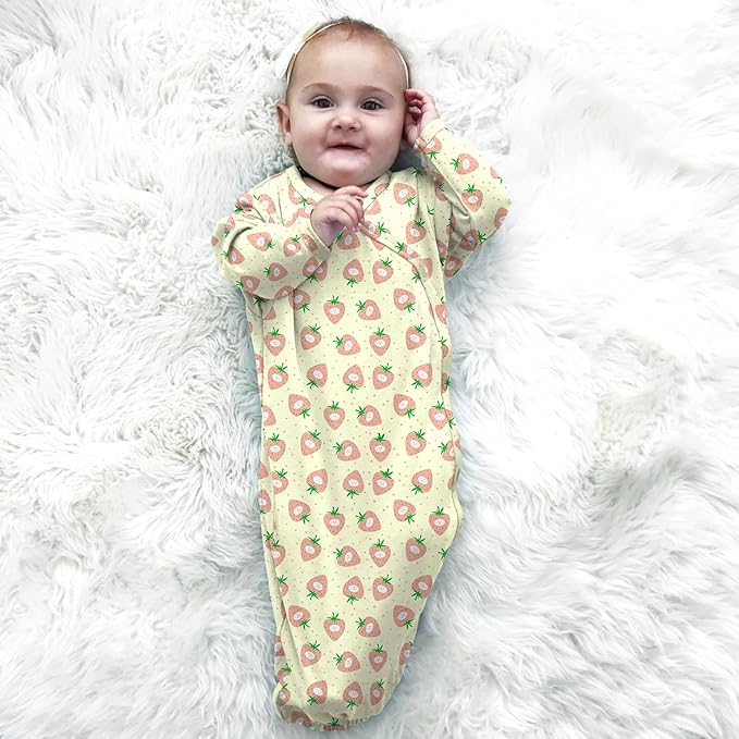 Babysoy Newborn Baby Kimono Wrap Around Snap Sleeper Gown Sack Bundler