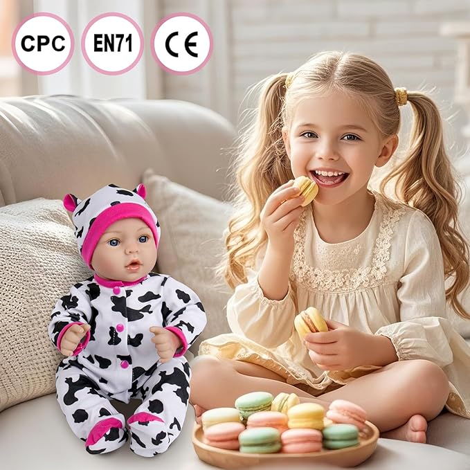 Aori Reborn Baby Girl Doll Realistic - 18" Premium Weighted Lifelike Newborn Dolls with Poseable Limbs and Cloth Body, Nice Gift for Kids 3+, Elderly and Collectors
