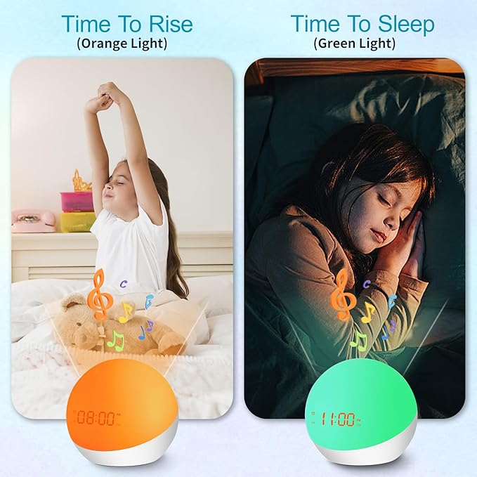Ready to Rise Children's Sleep Trainer, Night Light, Alarm Clock, White Noise for Nursery or Soother, Toddler & Kids Bedroom (5nd Gen Upgrade)
