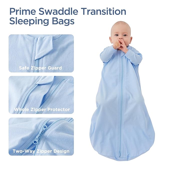 Duomiaomiao 3 Pack Baby Sleep Sack 100% Organic Cotton Lightweight Breathable Comfy Toddler Sleeping Sack (0.5tog Dinosaurs, Large)