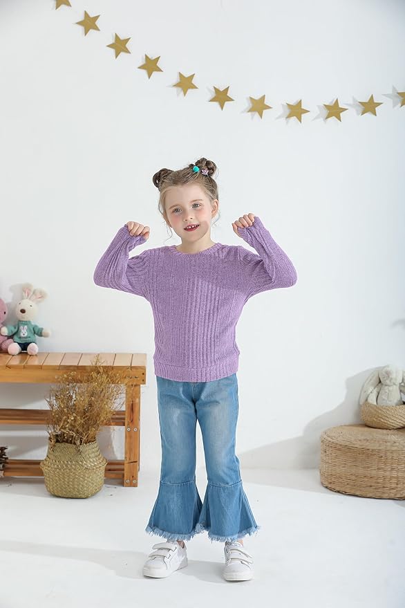 Mioglrie Toddler Girl Clothes Little Girl Denims Outfits Jeans Pants Set Little Baby Toddler Baby Clothes for Girl
