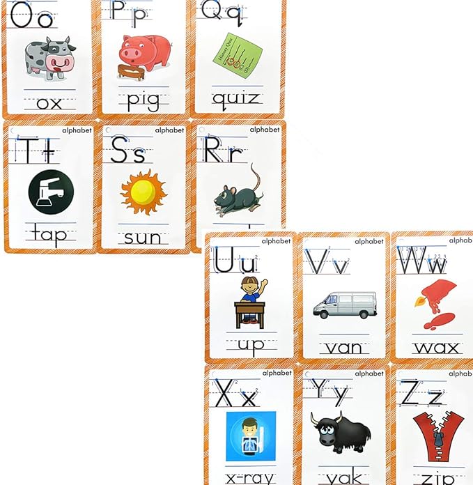 26 Alphabet Flash Cards for Kids | 26 Letters Flash Cards Perfect for Preschool to Kindergarten, Teacher/Autism Therapists Tools