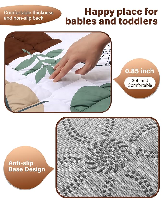 Baby Play Mat, Non-Slip Baby Mat for Floor, Soft Thicker Playpen Mat, Portable Playmat, Crawling Mat for Babies, Toddlers & Infants to Play and Learn( 71"x59")