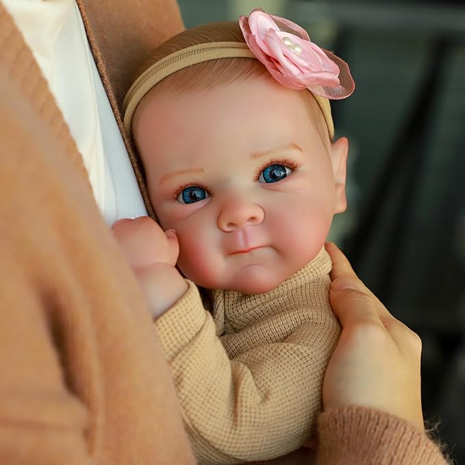 Realistic Reborn Baby Dolls - 20 Inch Cute Silicone Baby Girl Doll, Lifelike Newborn with Full Vinyl Body,Real Life Baby Dolls with Accessories for 3+ Years Old Kids Gifts