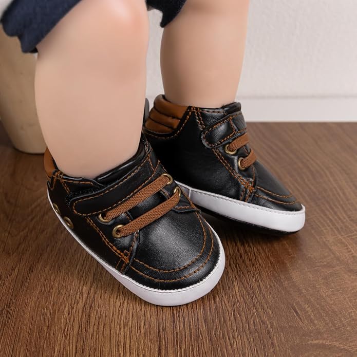 CENCIRILY Baby Boys Girls High Top Sneakers Soft Soles Anti Skid Infant Ankle Shoes Toddler Prewalker First Walking Crib Shoes