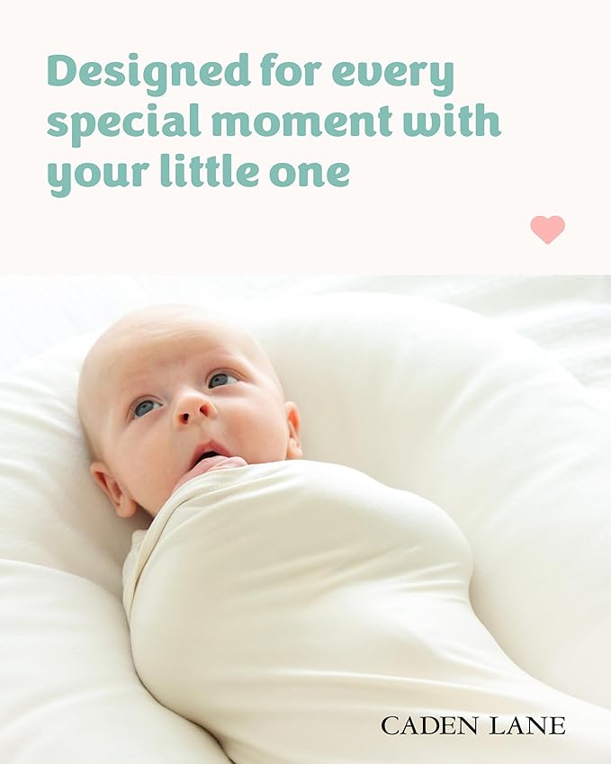 Caden Lane Baby Swaddle & Receiving Blanket, Soft, Breathable & Temperature-Regulating Bamboo Viscose Fabric for Swaddling Newborns, Gender Neutral Infant Blanket for Boys & Girls, Oat Beige