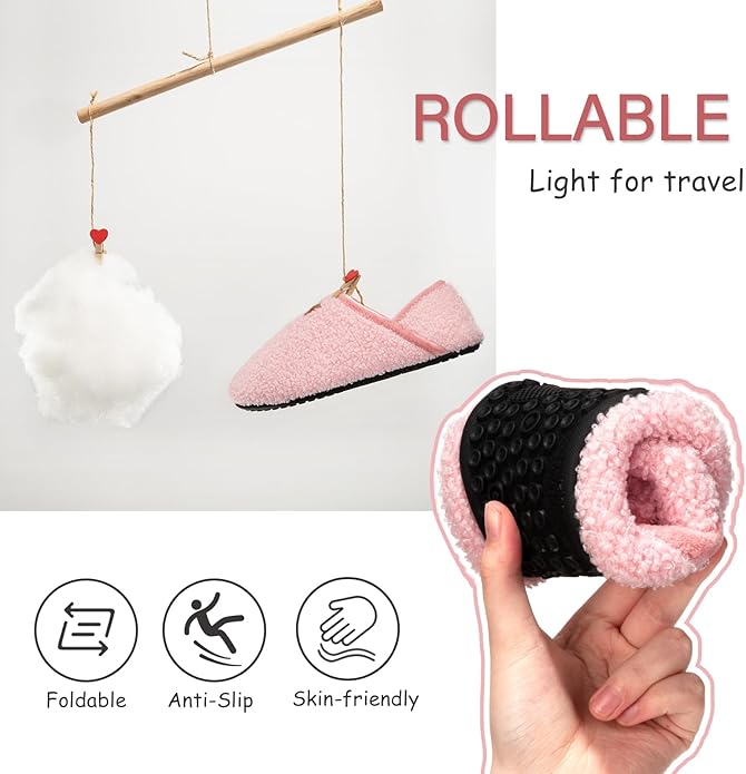 ATHMILE House Slippers for Women Men Indoor Barefoot Slippers Socks Furry Slip on House Shoes Cozy Comfy for Home Bedroom Travel Yoga