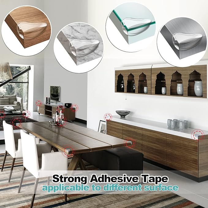 8 Pack Corner Guards Clear Corner Protectors for Furniture Baby Proof Corner & Edges Cover Bumper Stop Child Head Injuries Tables, Furniture & Sharp Corners
