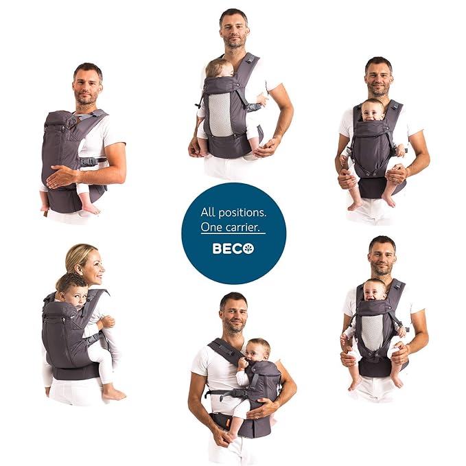 Beco Baby Carrier 8 Hybrid Newborn to Toddler Carrier (7-45lbs) - All in 1 Mesh Toddler Carrier - Baby Carrier Backpack, Front and Hip Carrier with Adjustable Seat - Cooling Ergonomic Carrier (Teal)
