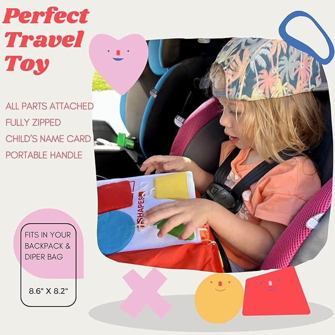 My Quiet Book - Toddler Plane Activities, Car Airplane Montessori Busy Board Book for Toddlers 1-3 - No Parts to Get Lost - Gifts for 1 2 3 4 Year Old Girl, Birthday Gifts Toys Age 2-4