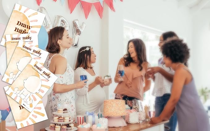 Baby Shower Games For Boy, Boho Sun Draw Baby Shower Game, Sunshine Here Comes The Son Gender Reveal Games, Set of 25 Cards(Bohosun007)