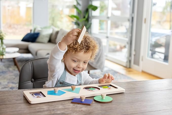LOVEVERY | Friends of All Shapes Puzzle | Montessori Toddler Toy, Ages 16 Months+