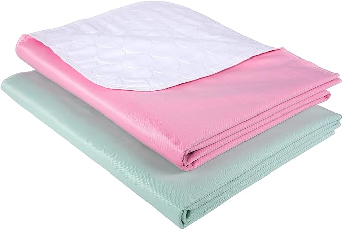 Waterproof Urinal Bed Pad, Brosive Reusable Cotton Sheet Protector and Incontinence Pad for Children and Adults (34" x 52" Inch (2 Pack))