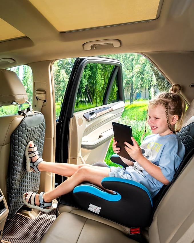 Car Seat Protector Set - Black, Waterproof & Non-Slip, Kick Mat & Back Seat Protection