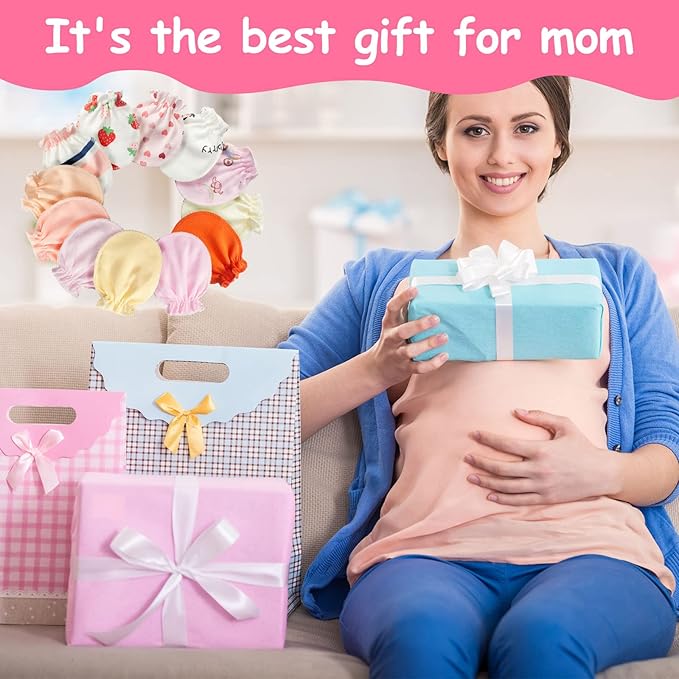 Geyoga 40 Pairs Newborn Baby Mittens No Scratch Mittens Soft Elastic Infant Baby Gloves for 0-6 Months