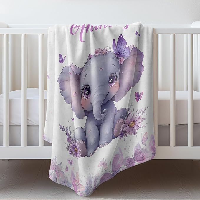 Ship Next Day, Personalized Baby Blankets - Printed in USA, Custom Name Blanket, Baby Blanket with Name, Ultra-Soft Cozy Fleece Blankets, Gifts for Baby Newborn Toddlers Boys & Girls Kids