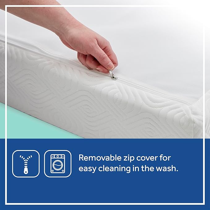 SEALY BABY OmniPedic Refresh Breathable 2 Stage Waterproof Crib Mattress Plus Toddler Bed Fit, Removable Knit Cover, GREENGUARD Gold Certified, Safety & Quality Tested, Made in USA, 52X28 -White