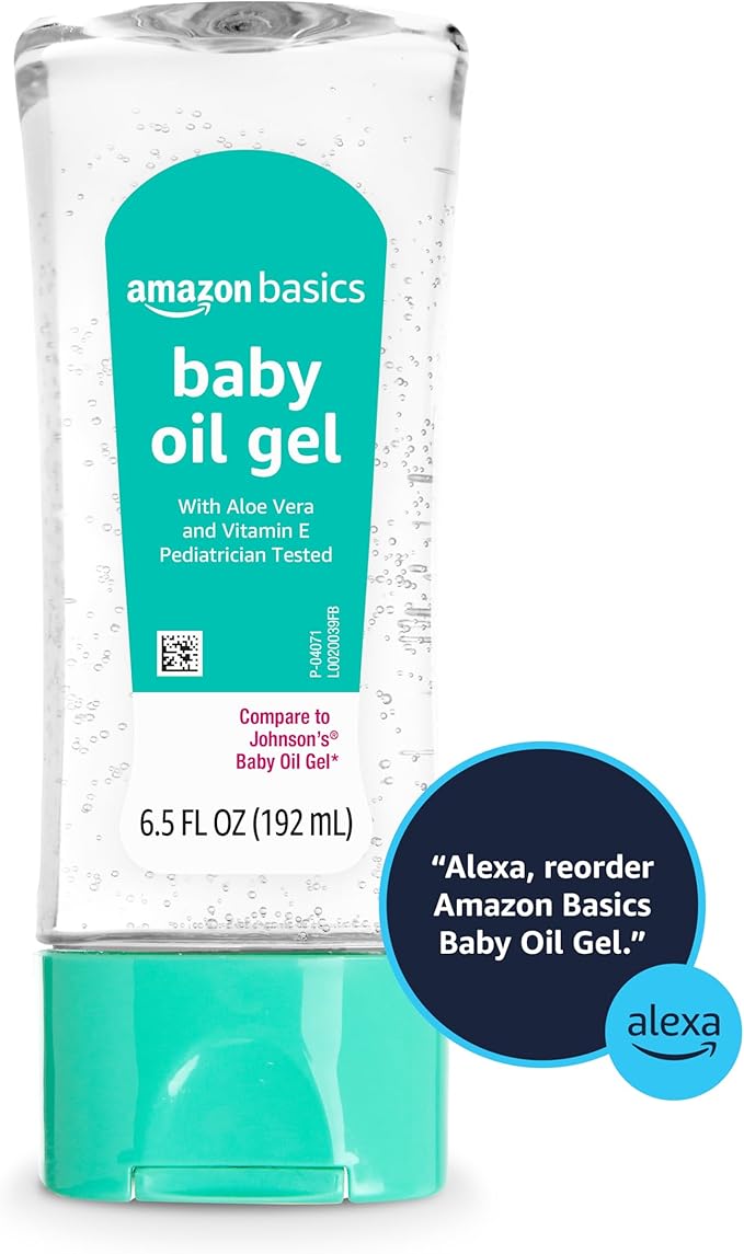 Amazon Basics Baby Oil Gel with Aloe Vera & Vitamin E, 6.5 Fl Oz (Pack of 1) (Previously Solimo)