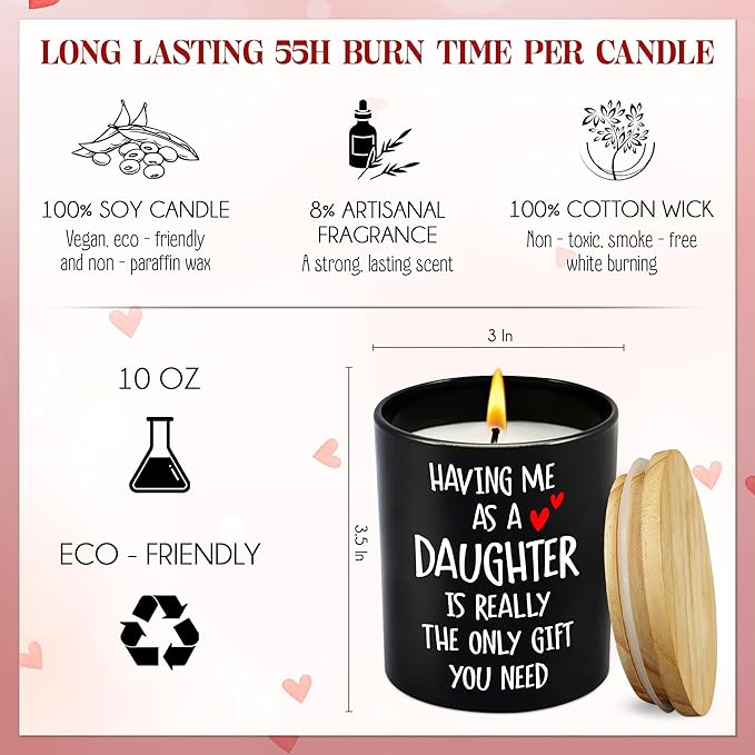 Mom Gifts for Women - Long Lasting Vanilla Lavender Scented Candle 10 oz - Mothers Day Mom Birthday Gifts from Daughter, Mother Daughter Gift Ideas, Funny Mama Gift for Women