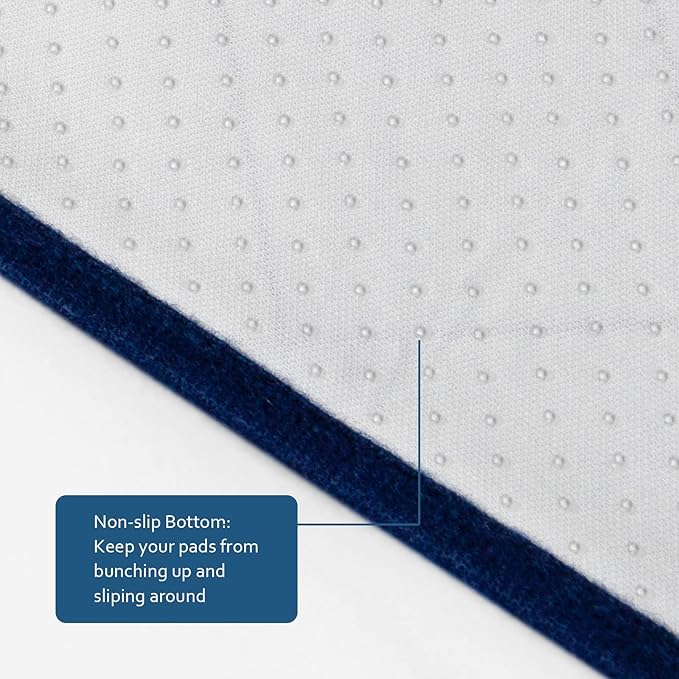 Waterproof Incontinence Chair Pads, 22" x 21" Wheelchair Reusable Seat Pads Cover, Washable Nursery Seat Protector, 4 Pack Navy