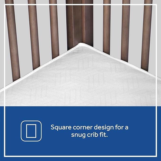 Sealy Baby Orion Antibacterial 2-Stage Breathable Crib Mattress, Toddler Bed Fit, Lightweight, Waterproof, Non-Toxic, GREENGUARD Gold Certified, USA Made, Safety & Quality Tested, 52x28