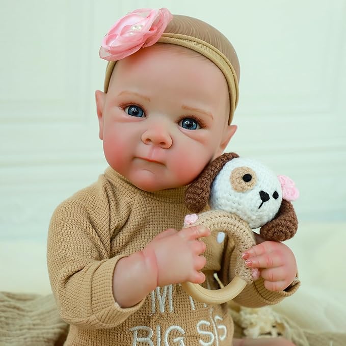 Realistic Reborn Baby Dolls - 20 Inch Cute Silicone Baby Girl Doll, Lifelike Newborn with Full Vinyl Body,Real Life Baby Dolls with Accessories for 3+ Years Old Kids Gifts