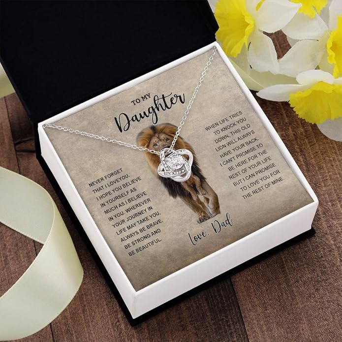 To My Daughter Gift Necklace From Dad or Mom - Badass Daughter Jewelry With Heartfelt Message & Elegant Box