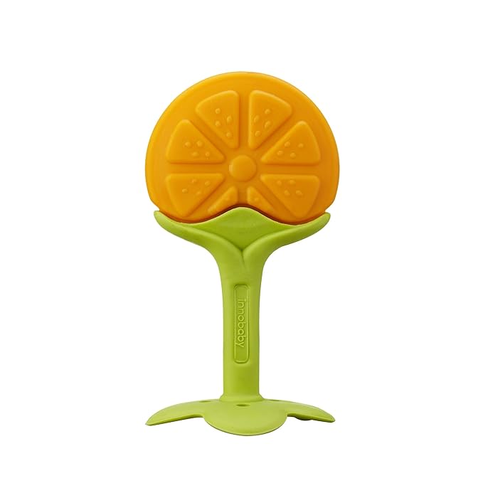 Award Winning Original Teethin’ Smart EZ Grip Fruit Teether by Innobaby - Sore Gum Relief for Front Teeth & Molars with BPA Free Teether Sensory Toy for Babies & Toddlers - Grape/Citrus/Berry
