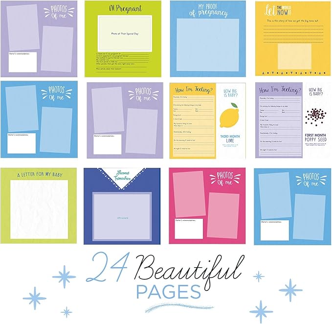 My 9 Month Journey | Pregnancy Journal Memory Book with Stickers | Baby Scrapbook and Photo Album | Pregnancy Must Haves Gifts for First Time Moms | Picture and Milestone Books for Toddlers