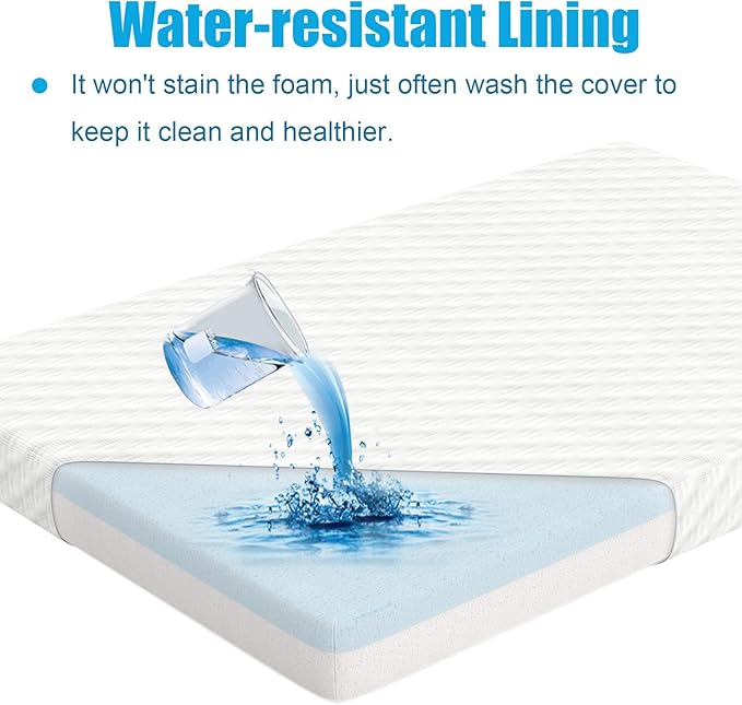 Mecc ecoh Pack and Play Mattresses, Cozy Breathable Cover Pack N Play Mattress, Reversible Cool Gel Memory Foam, Water Resistant Lining, Fit for Graco, Baby Trend, Pamo, Dream On Me Etc. 38"x26"