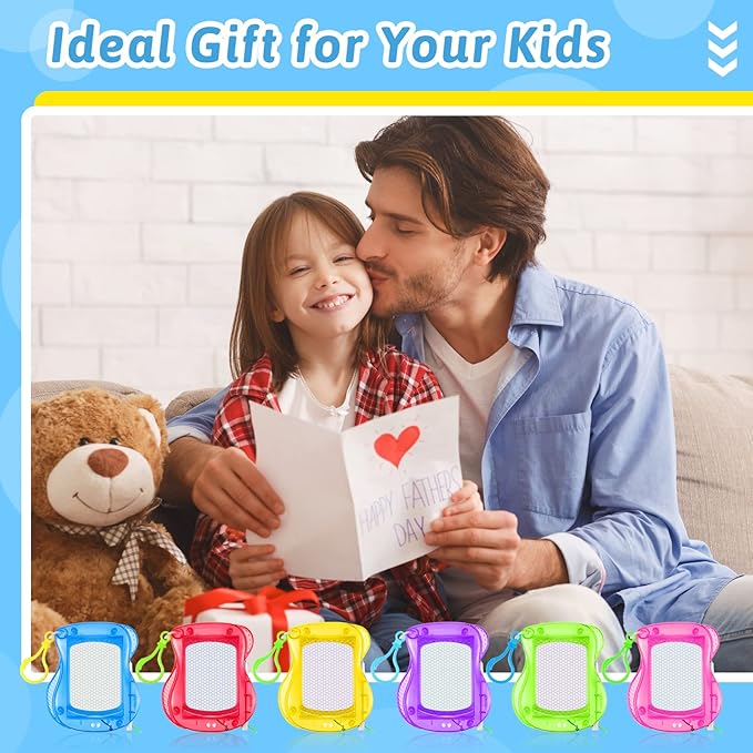 36 Pcs Mini Magnetic Drawing Board Doodle Boards for Backpack Keychain Clip Erasable Drawing Sketch Pad Birthday Party Favors Goodie Bags Prizes Classroom, 6 Colors
