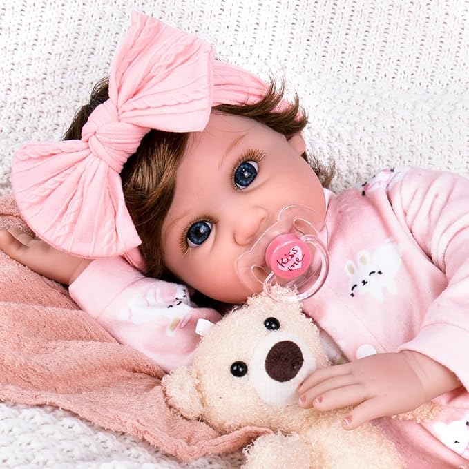 Aori Reborn Baby Dolls Lifelike - 22 Inches Realistic Newborn Girl Doll That Look Real - Great Gift for Grandama and Kids 3+