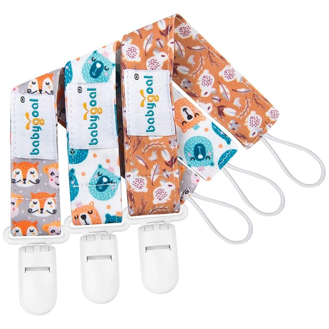 Babygoal Animal Pacifier Clips, 6 Pack Pacifier Holder for Boys and Girls Fits Most Pacifier Styles &Teething Toys and Pacifier Clip Pack 6PS18