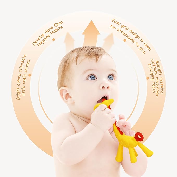 WAJIAYON Baby Teething Toys for Babies 3-6 Months Set of 12,Baby Toys 6 to 12 Months,2 InfantFruit Feeders for Babies Teether Relief Soothing Sore Gums Chew Infant Toys, Freezer BPA Free