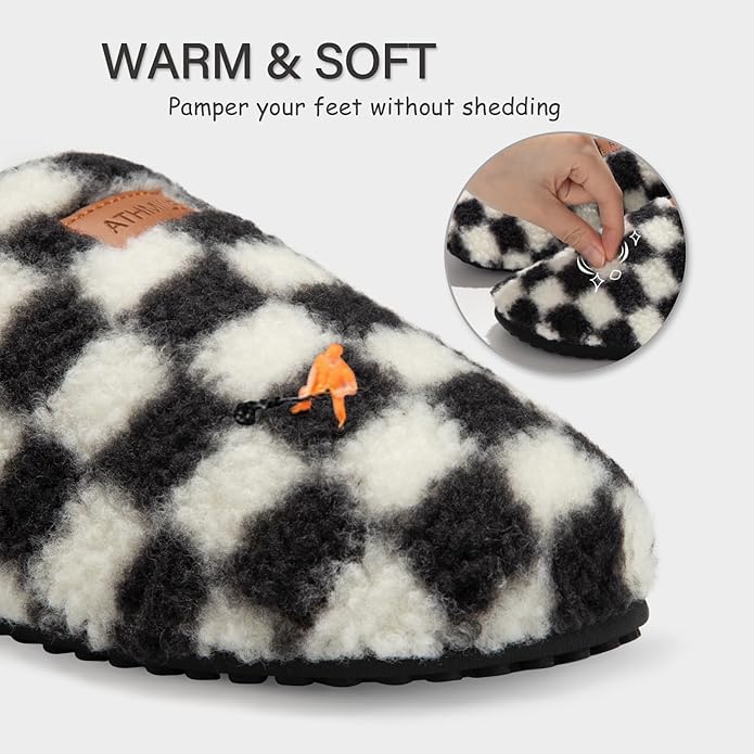 ATHMILE House Slippers for Women Men Indoor Barefoot Slippers Socks Furry Slip on House Shoes Cozy Comfy for Home Bedroom Travel Yoga