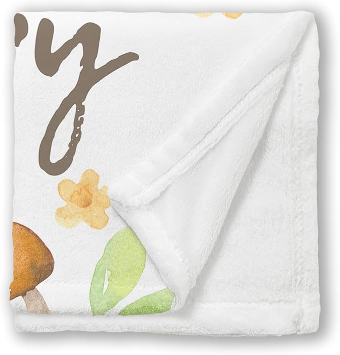 Arteaga Personalized Baby Blanket for Girls - Customized Woodland Animals Design, Super Soft Plush Fleece, 30''x40'' for Newborn, New Mom