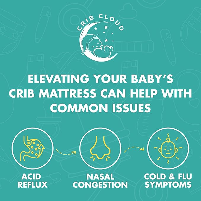 Inflatable Wedge Pillow for Colic Baby Relief– Fully Adjustable Infant Sleeping Wedge to Help with Acid Reflux, GERD, Allergies, and Nasal Congestion