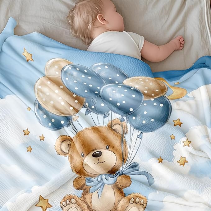 Ship Next Day, Personalized Baby Blanket for Boys Girls - Printed in USA, Custom Baby Blanket with Name Super Soft Plush Flannel, Easter Christmas Brithday Gifts for Baby Shower Kids Toddlers Newborn