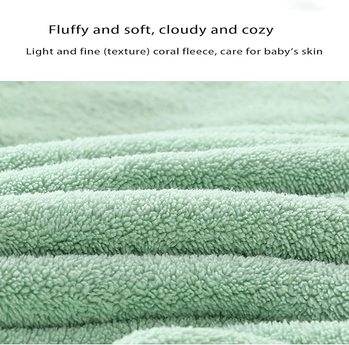 Baby Hooded Towels 31.5 * 31.5" Bath Towel for Newborn Toddler Infant Shower Ultra Absorbent Soft Bathrobe Blanket Boys and Girls(Green)