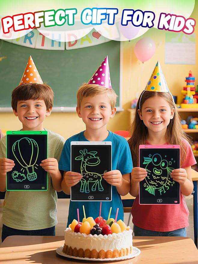 12 Pack LCD Writing Tablet for Kids Bulk - 10in Colorful Drawing Tablet Erasable Doodle Board, Educational Learning Travel Toys for 3 4 5 6 7 8 Kids, Kindergarten and Preschool Must Haves
