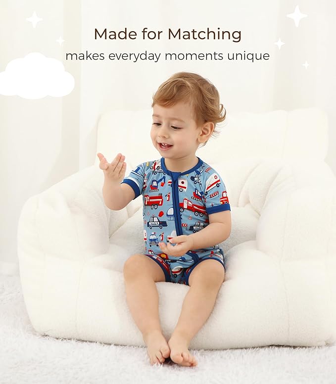 Baby Boy Romper Toddler Boys Short Sleeve Shorts Soft Jumpsuit Outfit Viscose Made from Bamboo