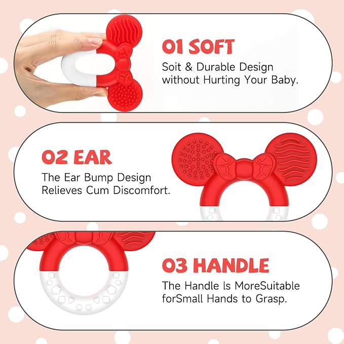 2 Packs Baby Teething Toys for Babies 3-6 6-12 Months,BPA Free Soft and Silicone Infant Teething Relief Soothing Sore Gums Baby Teethers Toys
