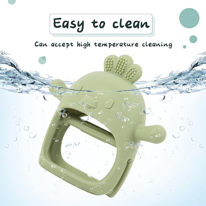 Baby Teething Toys, Teething Toys, Teethers for Babies 3-6 Months, Baby Chew Toys, BPA Free Teether Mitten with Soft Texture for Sensory Exploration and Itching Teething Relief