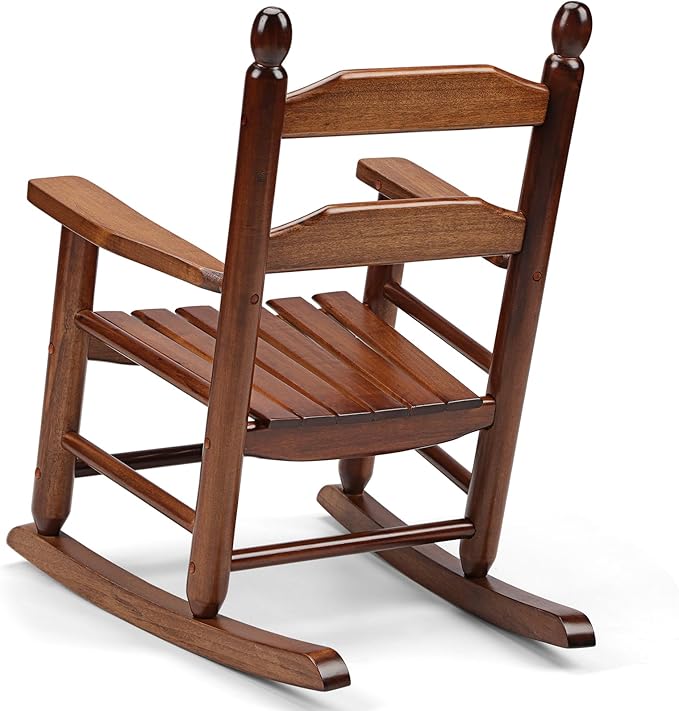 Child's Wood Porch Rocker - Perfect for Indoor or Outdoor All Weather Porch Rocker for Garden,Lawn,Balcony,Backyard and Patio Porch Rocker Use - Suitable for 3-7 Years Old(Natural)