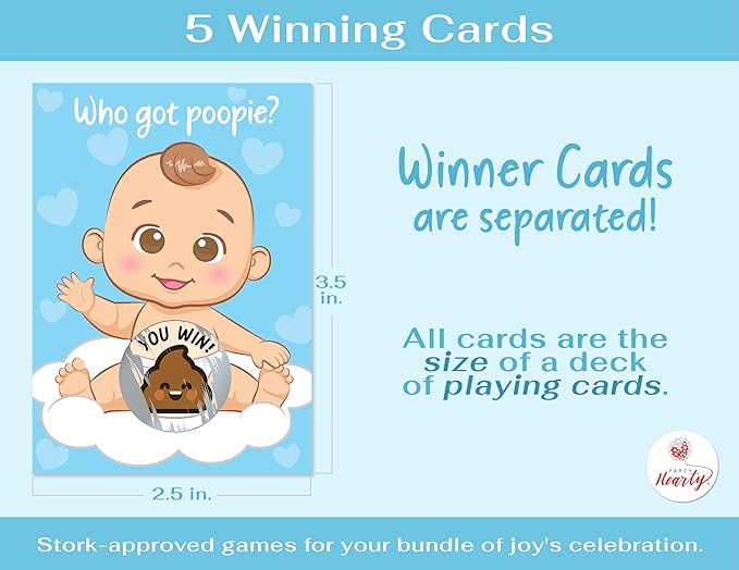 Party Hearty Delightful Baby Shower Fun - 50 Hilarious Poopie Scratch-Offs - Ideal for All Genders