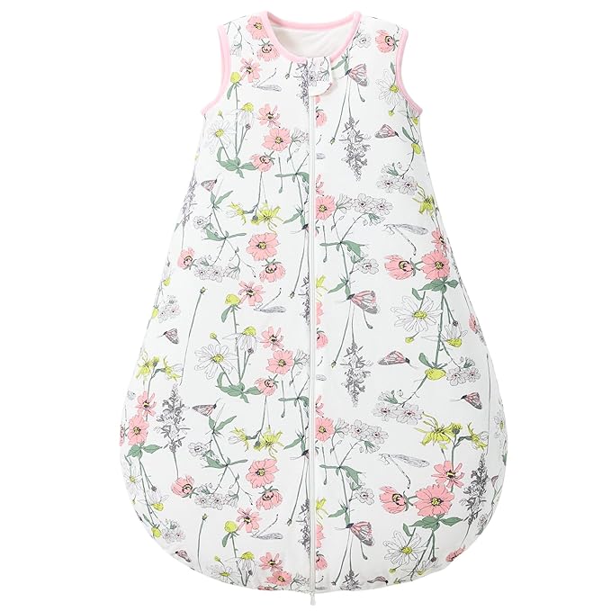 Duomiaomiao 1.5 TOG Baby Sleep Sack 100% Cotton Four Season Baby Wearable Blanket, Breathable Comfy Toddler Sleeping Sack
