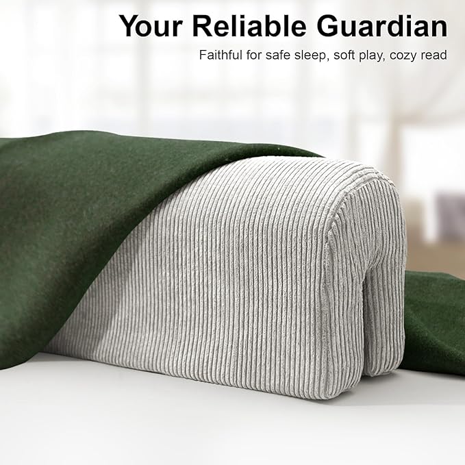 Bed Rail Bumpers Protector, Hospital Bed Rails Padding, Loft Beds and Bunk Beds Bumpers Protector, Premium Soft Memory Foam - Anti-Bump | Fall Prevention, 70x14x20cm, Gray