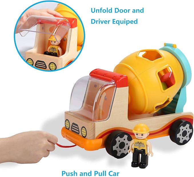 TOP BRIGHT Wooden Shape Sorter Toys for Toddlers Learning Sort and Match for 2 Year Old