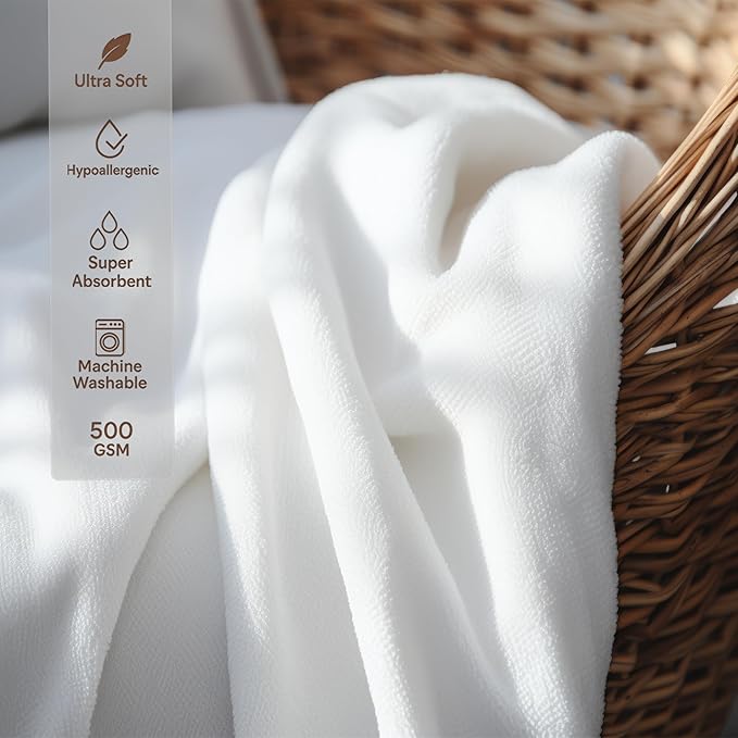 MINIBOO Hooded Baby Towels for Newborn & Toddler - Super Soft Baby Bath Towels with Hood, Highly Absorbent Viscose Made from Bamboo Hooded Towel for Boys, Girls, Newborn Essentials.