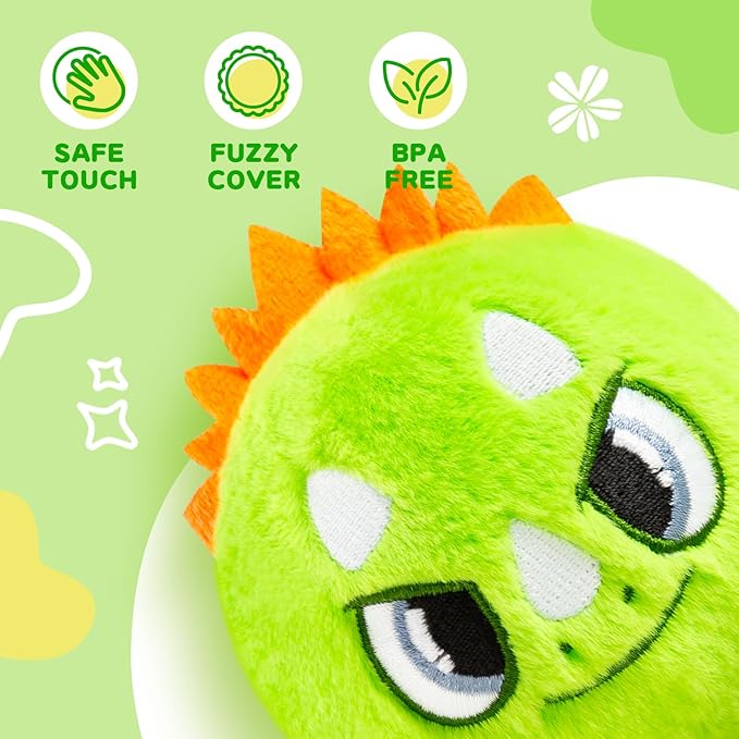 Plush Bouncy Balls for Kids & Toddlers - 3" Large Safe Size BPA Free- Toddler Toys Stuffed Animals -Indoor Outdoor Games - 3 Pack Bulk - Birthday Hallowwen Gift for Boys Girls 1-3 3-5 5-8 8-12